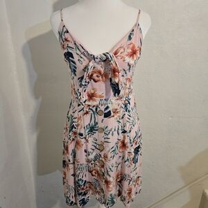 Band of Gypsies Pink Floral Midi Dress Size M